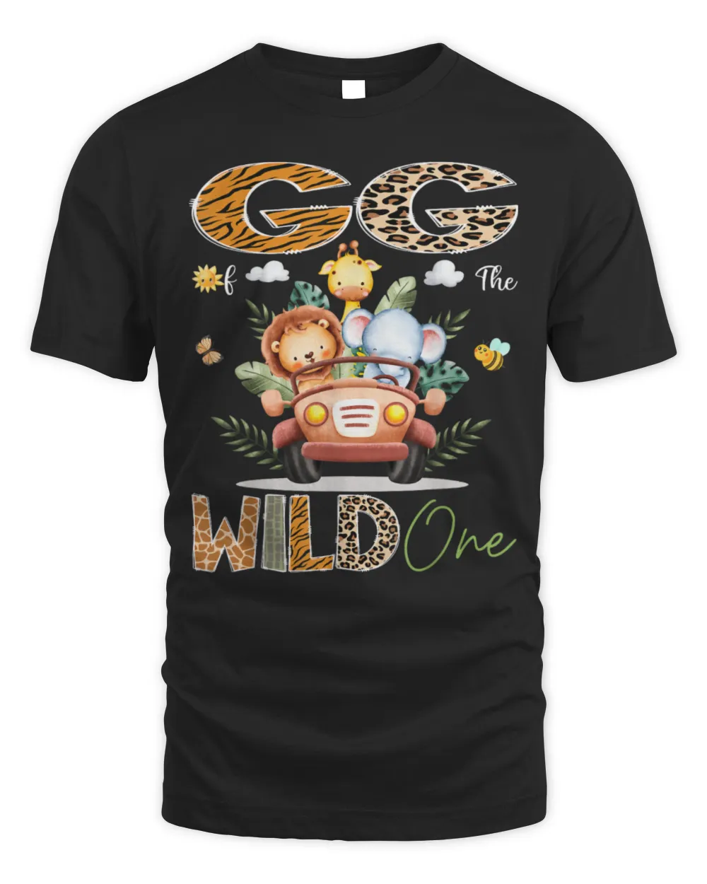 GG Of The Wild One 1St Birthday Safari Jungle Truck T-Shirt Unisex Standard T-Shirt black s