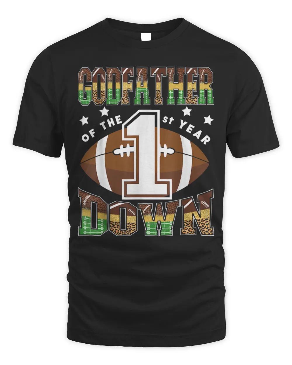 GodFather Of The 1St Year Down Football First Birthday Boy T-Shirt Unisex Standard T-Shirt black s