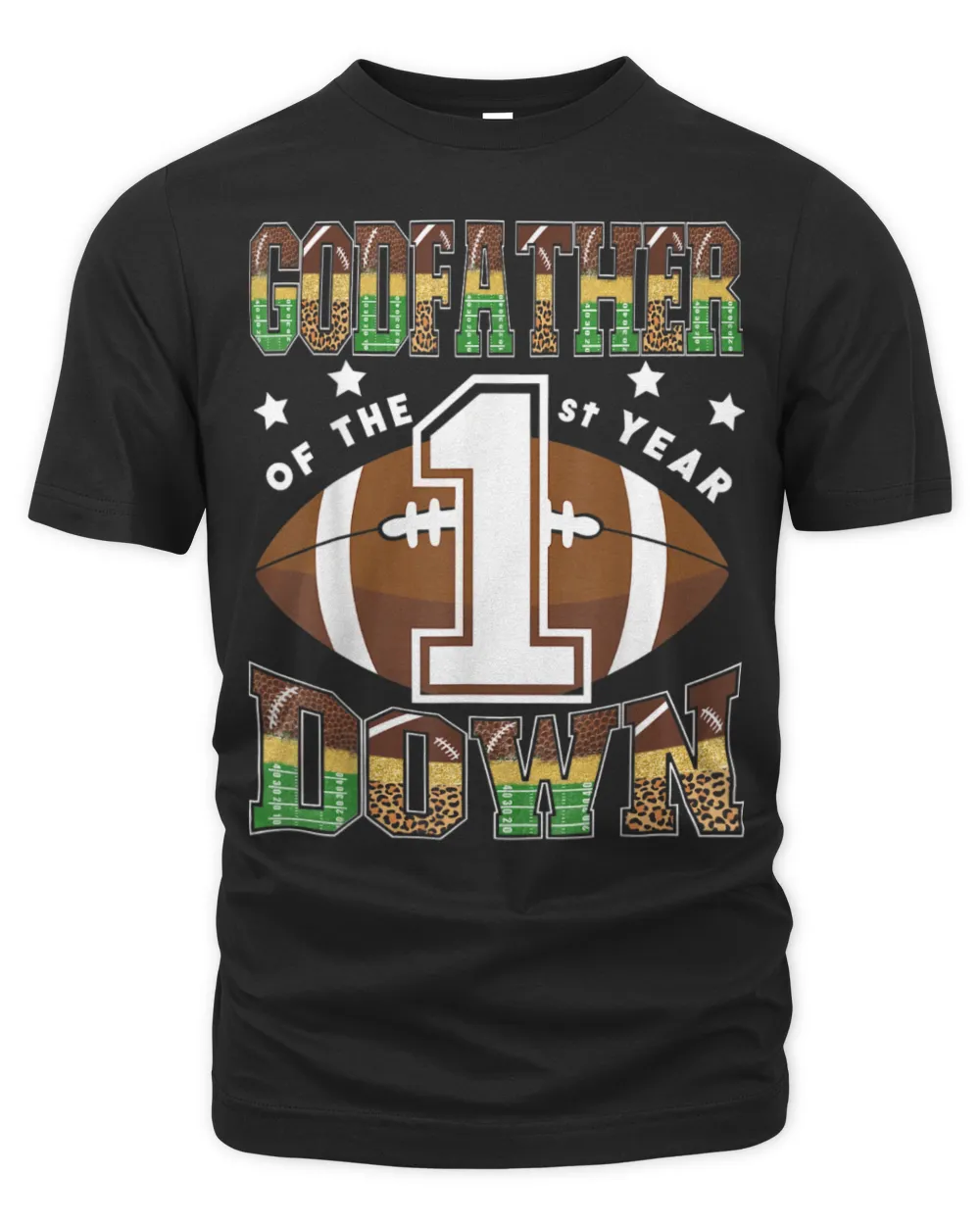 GodFather Of The 1St Year Down Football First Birthday Boy T-Shirt Unisex Premium T-Shirt black s