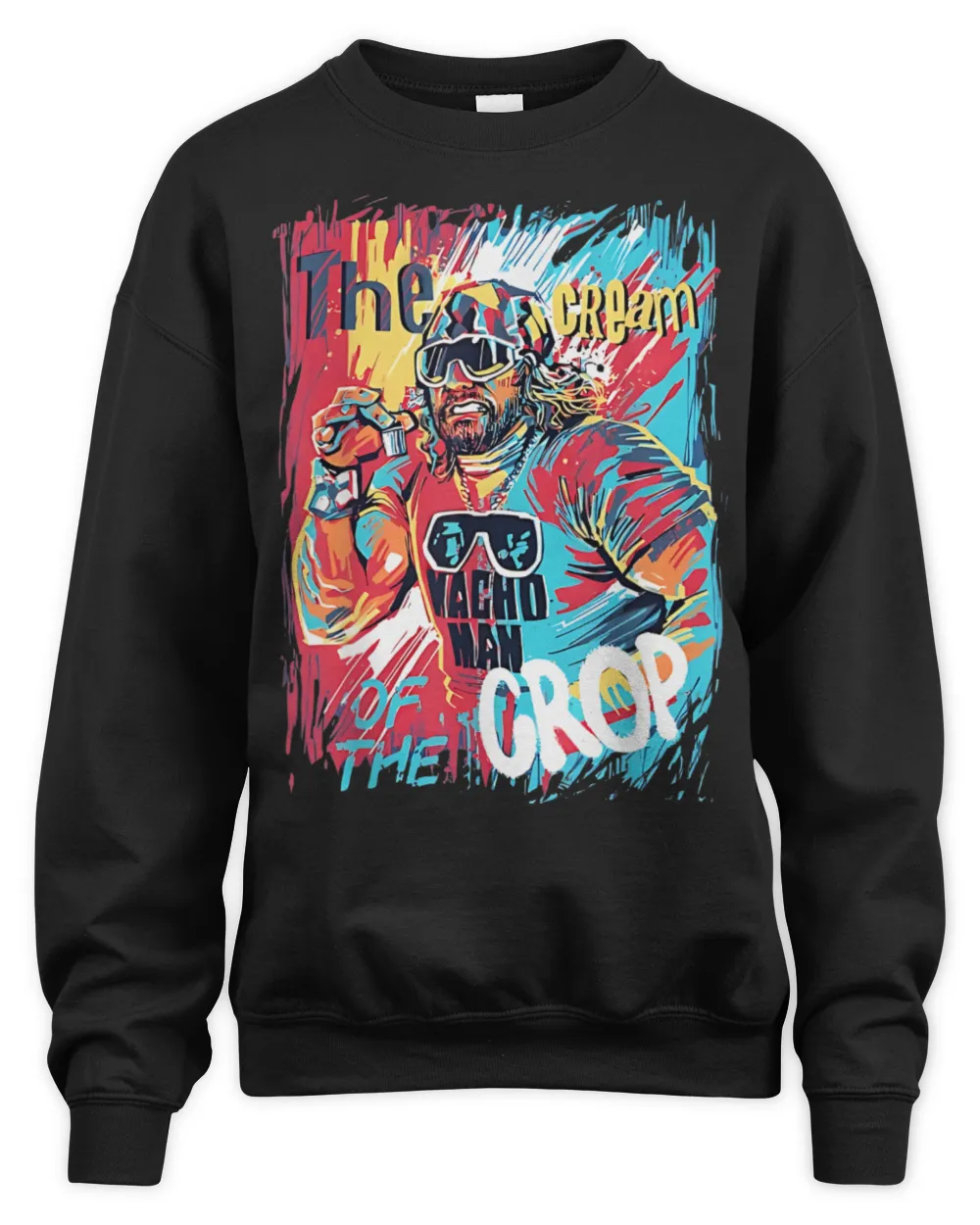 Macho Cream of Crop Oh Yeah Retro Funny Vintage T-Shirt Unisex Sweatshirt black s