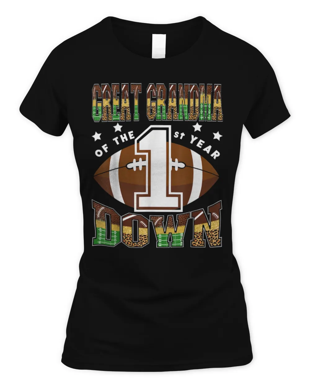 Great Grandma Of The 1St Year Down Football 1St Birthday Boy T-Shirt Women's Standard T-Shirt black s