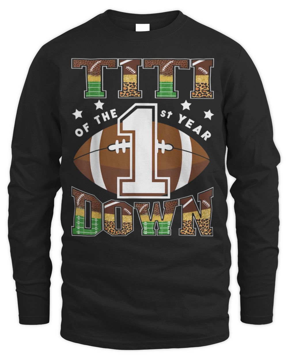 Titi Of The 1St Year Down Football First Birthday Boy T-Shirt Men's Long Sleeved T-Shirt black s