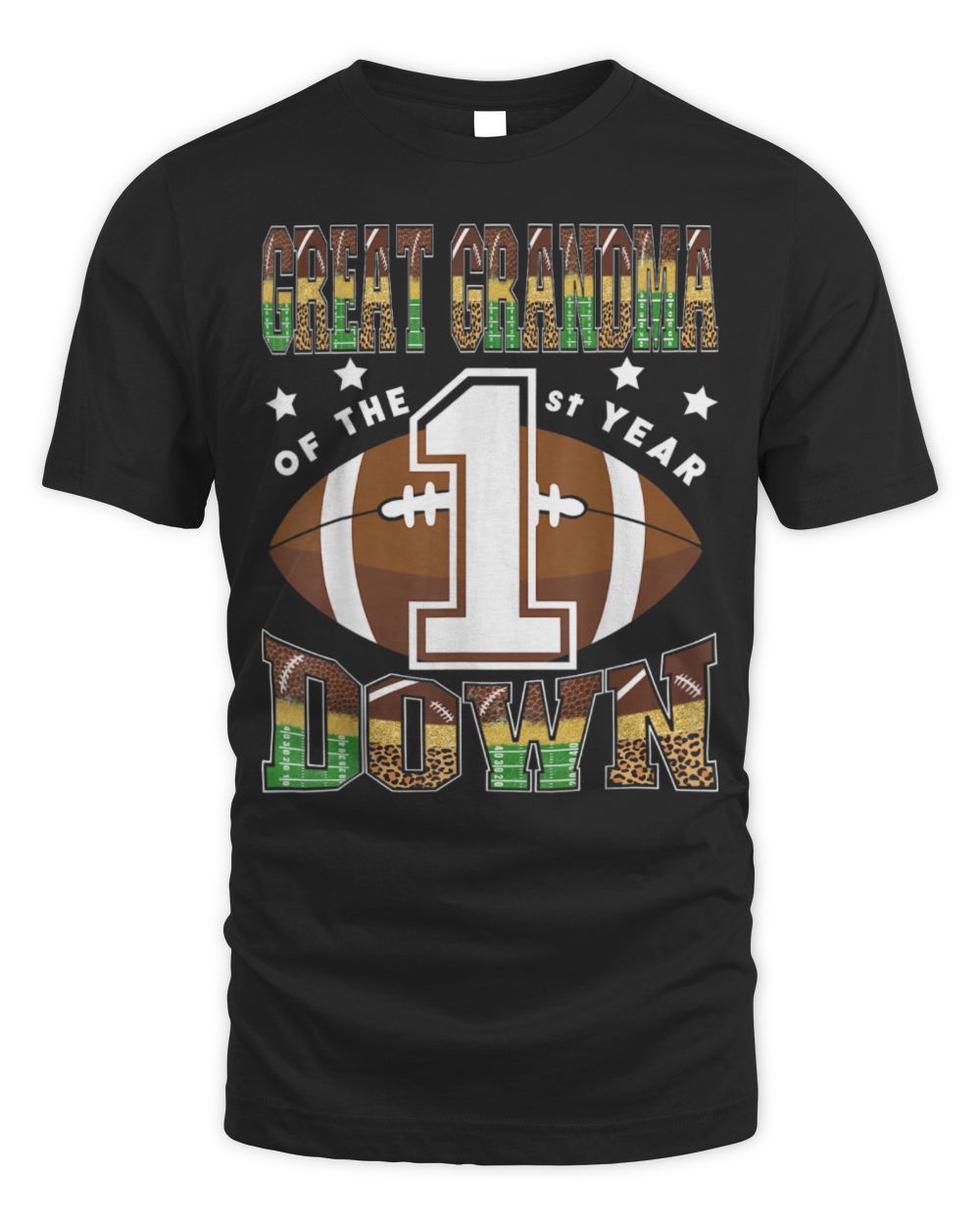 Great Grandma Of The 1St Year Down Football 1St Birthday Boy T-Shirt Unisex Standard T-Shirt black s