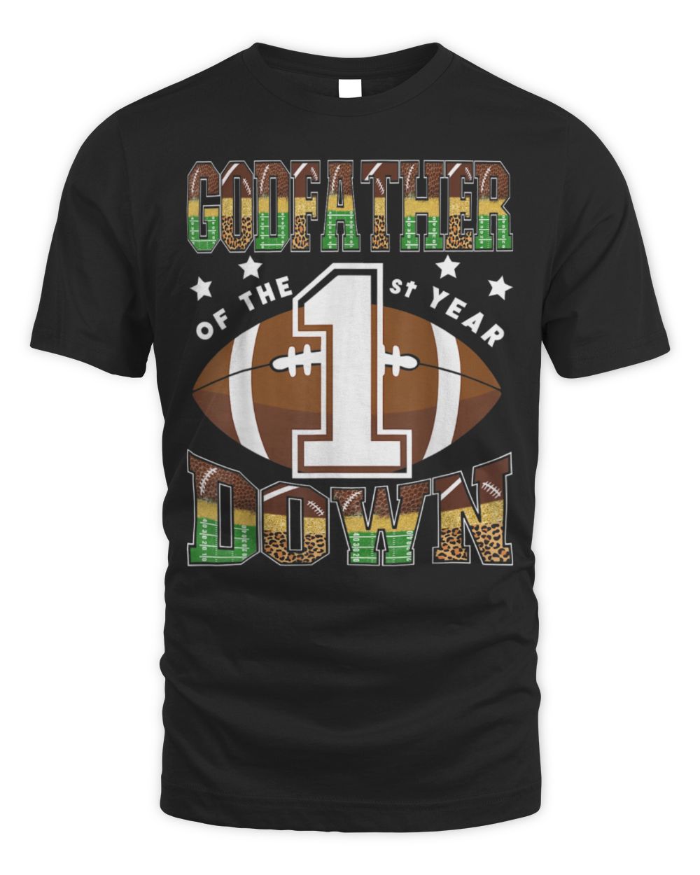 GodFather Of The 1St Year Down Football First Birthday Boy T-Shirt Unisex Standard T-Shirt black s