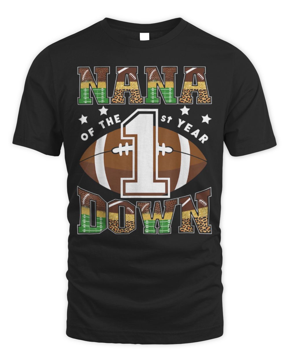 Nana Of The 1St Year Down Football First Birthday Boy T-Shirt Unisex Standard T-Shirt black s