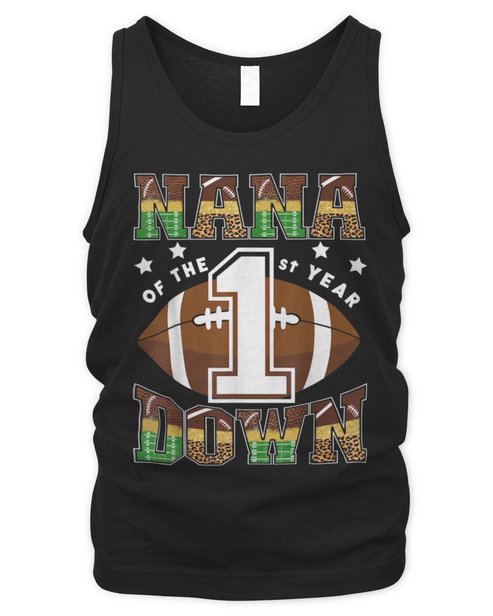 Nana Of The 1St Year Down Football First Birthday Boy T-Shirt Men's Tank Top black s
