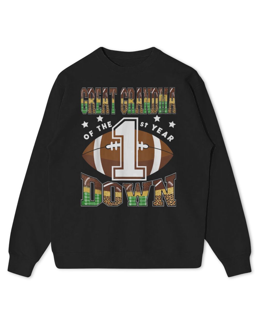 Great Grandma Of The 1St Year Down Football 1St Birthday Boy T-Shirt Kids Standard Sweatshirt black xs