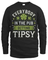 Everybody In The Pub Getting Tipsy Funny St Men's Long Sleeved T-Shirt black s