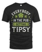 Everybody In The Pub Getting Tipsy Funny St Unisex Standard T-Shirt black s