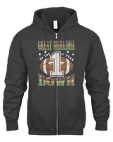 Great Grandma Of The 1St Year Down Football 1St Birthday Boy T-Shirt Men's Zip Hoodie black s