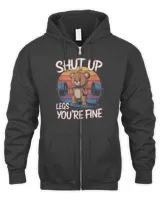 Shut Up Legs You're Fine Funny Teddy Bear Lifting Weights T-Shirt Men's Zip Hoodie black s