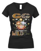 GG Of The Wild One 1St Birthday Safari Jungle Truck T-Shirt Women's V-Neck T-Shirt black s