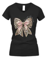 It Is Well With My Soul Inspired Faith Bible Bow Christian T-Shirt Women's V-Neck T-Shirt black s