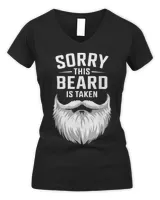 Sorry This Beard Is Taken Funny Beard Lover T-Shirt Women's V-Neck T-Shirt black s