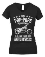 Some Poppops Play Checkers Real Grandpas Ride Motorcycles T-Shirt Women's V-Neck T-Shirt black s