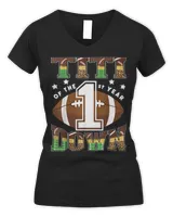 Titi Of The 1St Year Down Football First Birthday Boy T-Shirt Women's V-Neck T-Shirt black s