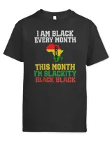I Am Black Every Month But This Month I'm Blackity Black T-Shirt Kids Standard T-Shirt black xs