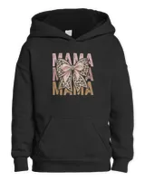 Retro Leopard Mama,Cute Mom Retro Coquette Bow Mother's Day T-Shirt Kids Pullover Hoodie black xs
