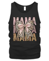 Retro Leopard Mama,Cute Mom Retro Coquette Bow Mother's Day T-Shirt Men's Tank Top black s