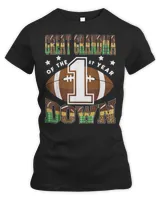 Great Grandma Of The 1St Year Down Football 1St Birthday Boy T-Shirt Women's Premium Slim Fit Tee black s