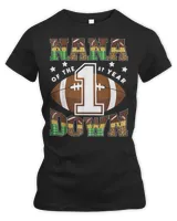 Nana Of The 1St Year Down Football First Birthday Boy T-Shirt Women's Premium Slim Fit Tee black s