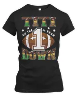 Titi Of The 1St Year Down Football First Birthday Boy T-Shirt Women's Premium Slim Fit Tee black s