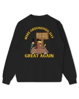 Make Groundhog Day Great Again Funny Trump Ground Hog Day T-Shirt Kids Standard Sweatshirt black xs