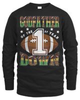 GodFather Of The 1St Year Down Football First Birthday Boy T-Shirt Men's Long Sleeved T-Shirt black s