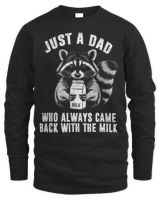 Just a dad who always came back with the milk father's day T-Shirt Men's Long Sleeved T-Shirt black s