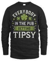 Everybody In The Pub Getting Tipsy Funny St Men's Long Sleeved T-Shirt black s
