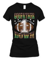 GodFather Of The 1St Year Down Football First Birthday Boy T-Shirt Women's Soft Style Fitted T-Shirt black s