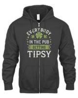 Everybody In The Pub Getting Tipsy Funny St Men's Zip Hoodie black s