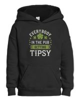 Everybody In The Pub Getting Tipsy Funny St Kids Pullover Hoodie black xs
