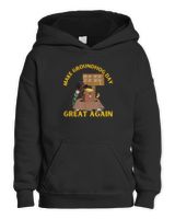Make Groundhog Day Great Again Funny Trump Ground Hog Day T-Shirt Kids Pullover Hoodie black xs
