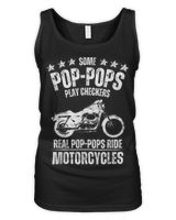 Some Poppops Play Checkers Real Grandpas Ride Motorcycles T-Shirt Women's Tank Top black s