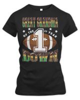 Great Grandma Of The 1St Year Down Football 1St Birthday Boy T-Shirt Women's Premium Slim Fit Tee black s