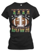Titi Of The 1St Year Down Football First Birthday Boy T-Shirt Women's Premium Slim Fit Tee black s
