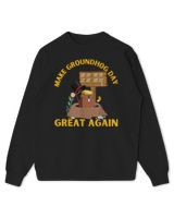 Make Groundhog Day Great Again Funny Trump Ground Hog Day T-Shirt Kids Standard Sweatshirt black xs